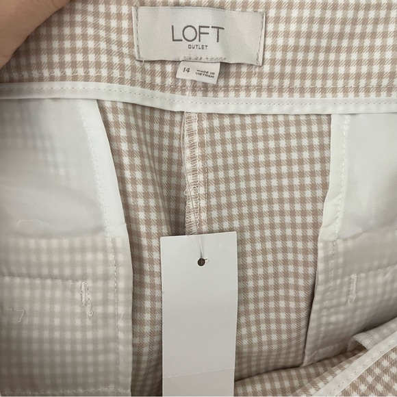 NWT LOFT Outlet Gingham Trousers - Picture 8 of 10